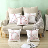 4PCS Home Cotton Decorative Letter A-Z Throw Pillow Case Cushion Covers For Sofa Couch Bed Chair