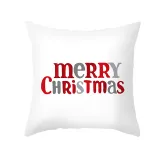 Home Decoration White Merry Christmas Bright Pillowcase Cotton Pillow Cover
