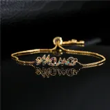 Mama Multicolor Letter Diamante Necklace Bracelet Mom Jewelry Set Gift For Mother's Day