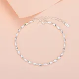 Silver Antlers Love Beads Heart Clavicle Pendant Chain Jewelry Bracelet