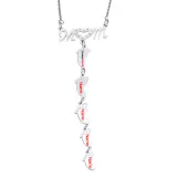 Hollow Out Necklace Pendant Feet with Name Engraved Custom Gift For Mom