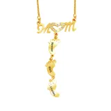 Hollow Out Necklace Pendant Feet with Name Engraved Custom Gift For Mom
