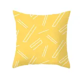 4PCS Home Cotton Decorative Yellow Stripe Throw Pillow Case Cushion Covers For Sofa Couch Bed Chair