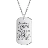 2PCS Mothers Day Gift Best Mom Stainless Steel Letter Keyring Necklace Pendant for Mom