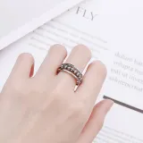 Silver Adjustable Anti Anxiety Rings Fidget Spinner Band Adjustable Stacking Spinning Worry Ring
