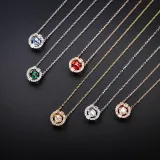 Beating Heart Clavicle White Zircon Diamond Chain Jewelry Necklace