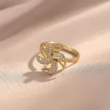 Silver Zircon Diamond Turn Windmill Pendant Chain Jewelry Necklaces Rings Jewelry Sets