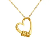 DIY Hollow Out Heart Bead Necklace with Name Engraved Custom Gift For Mom Friends