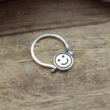 Fashion Jewelry Smiling Face Happy And Sad Rotation Ring
