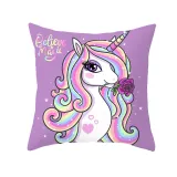 4PCS Home Cotton Decorative Cartoon Unicorn Throw Pillow Case Cushion Covers For Sofa Couch Bed Chair
