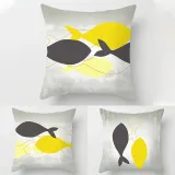 4PCS Fish Home Cotton Decorative Throw Pillow Case Cushion Covers