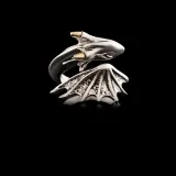 Silver Pterosaur Punk Adjustable Stackable Finger Rings