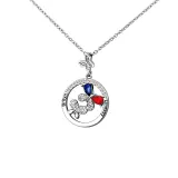 DIY Round Butterfly Birthstones Necklace with Name Engraved Custom Gift For Mom Friends