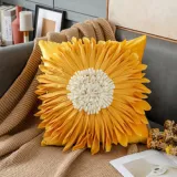 3D Sunflower Handmade Decorative Throw Pillow Case Cushion Covers For Sofa Couch