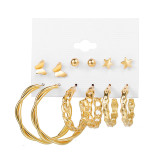 Gold Diamond Pearl Stud Loops Earrings Sets