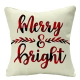 Home Decoration Christmas Lattice Letter Linen Pillowcase Holiday Home Decoration