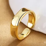 Gold Rretro Wide Opening Adjustable Irregular Chain Ring Gifts