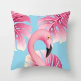 4PCS Pink Flamingos Home Cotton Decorative Throw Pillow Case Cushion Covers For Sofa Couch Bed Chair