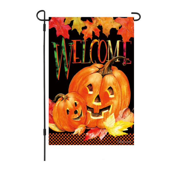 Halloween Two Pumpkin Double-Sided Garden Flag Party Decoration Flag