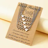 Mother Daughter Bracelet Necklace Hollow Stainless Steel Heart Matching Friends Gifts for Mother's Day
