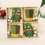 St. Patrick 's Day Shamrock Ornament Hanging Owl Clover Decorations Bauble for Tree Table