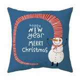 Christmas Cartoon Christmas Snowman Pillowcase Printed Cushion Cover