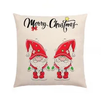 Home Decoration Christmas Cartoon Santa Claus Burlap Pillowcase Cute Pillowcase