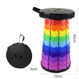 Portable Telescopic Folding Stools Rainbow Multicolor Collapsible Retractable Camping Fishing Hiking Stools