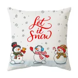 Home Decoration Christmas Snowman Pillowcase Home European Style Printed Sofa Cover
