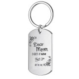 2PCS Mothers Day Gift Best Mom Stainless Steel Letter Keyring Necklace Pendant for Mom