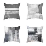 4PCS Home Cotton Decorative Multicolor Oil Painting Throw Pillow Case Cushion Covers For Sofa Couch Bed Chair