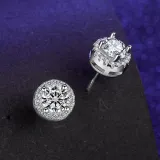Silver Zircon Diamond Round Pendant Chain Jewelry Earrings Necklaces Rings Jewelry Sets
