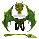 Halloween Holiday Carnival Children's Dress Up Toy Dragon Wing Tail Mask Set