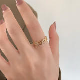 Hollow Out Gold Diamond Opening Adjustable Irregular Ring Gifts