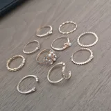 Gold Star Moon Heart Bohemian Adjustable Stackable Finger Rings