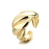 Gold Rretro Wide Opening Adjustable Irregular Chain Ring Gifts