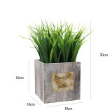 Artificial Orchid Grass Plant Combination Square Wooden Potted Landscape Decoration
