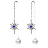Flowers Zircon Diamond Peals Stud Earrings