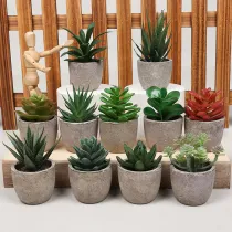 Artificial Precious Stone Flower Succulent Mini Pulp Potted Basin Desktop Decoration