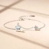 Rose Gold Silver Stars Love Zircon Diamond Chain Jewelry Bracelet