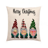 Home Decoration Christmas Cartoon Santa Claus Burlap Pillowcase Cute Pillowcase