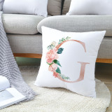 4PCS Home Cotton Decorative Letter A-Z Throw Pillow Case Cushion Covers For Sofa Couch Bed Chair