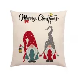Home Decoration Christmas Cartoon Santa Claus Burlap Pillowcase Cute Pillowcase
