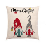 Home Decoration Christmas Cartoon Santa Claus Burlap Pillowcase Cute Pillowcase