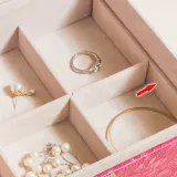 Two Layer PU Leather Jewelry Box with Lock For Girls and Women