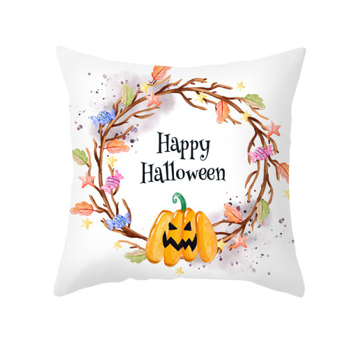 Halloween Holiday Wreath Pillow Cushion Cover Pillowcase