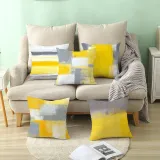 4PCS Home Cotton Decorative Multicolor Oil Painting Throw Pillow Case Cushion Covers For Sofa Couch Bed Chair