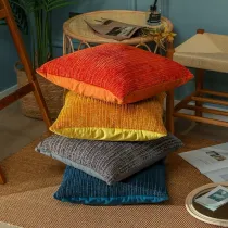 Hight Quality Solid Color Pillow Cover Single-side Stripes Chenille Cushion Cover Throw Pillows For Sofa