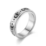 Star and Moon Stainless Steel Ring for Fidget Ring Anxiety Stress Relief