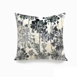 Floral Cut Pile Fabric Pillow Cover Embossed Stripes Throw Pillows Case
